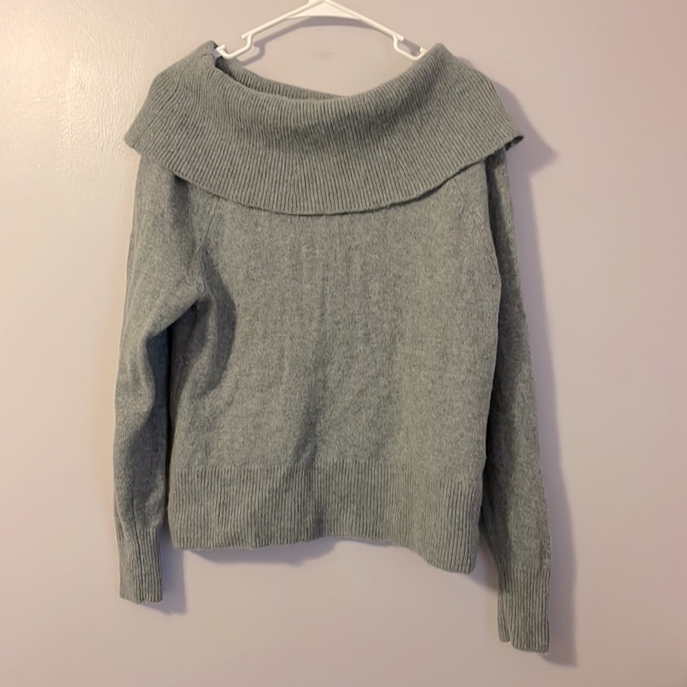 Paige Heather Gray Wool Blend Boatneck Cowl Izabella Sweater size M